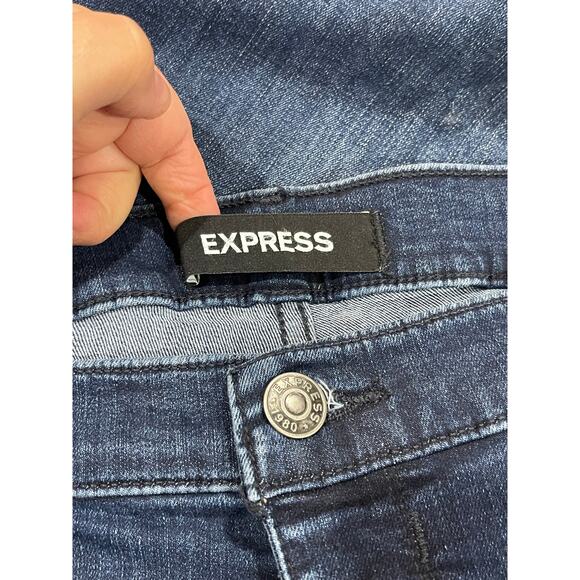 NWT EXPRESS Denim Jeans Mid Rise Stretch Legging 18S Blue - Picture 10 of 11